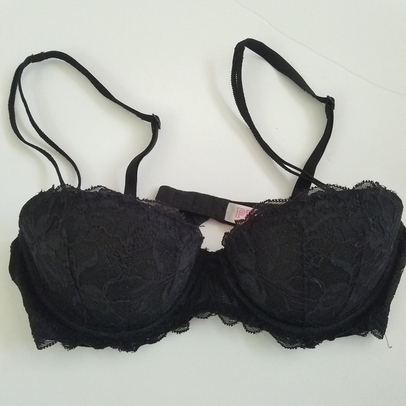 PINK Victoria's Secret Other - Victoria's Secret PINK black lace push up bra